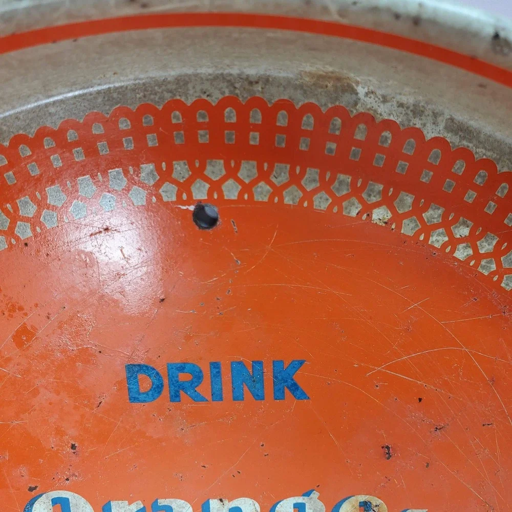 Orange Crush Vintage Metal Soda Serving Tray Orange 1947 Litho USA Advertising